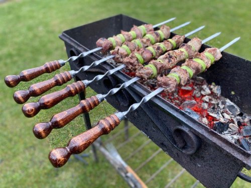 детальное фото шампур узбекский с деревянной ручкой нерж 43 см в интернет-магазине Дачный Эксперт